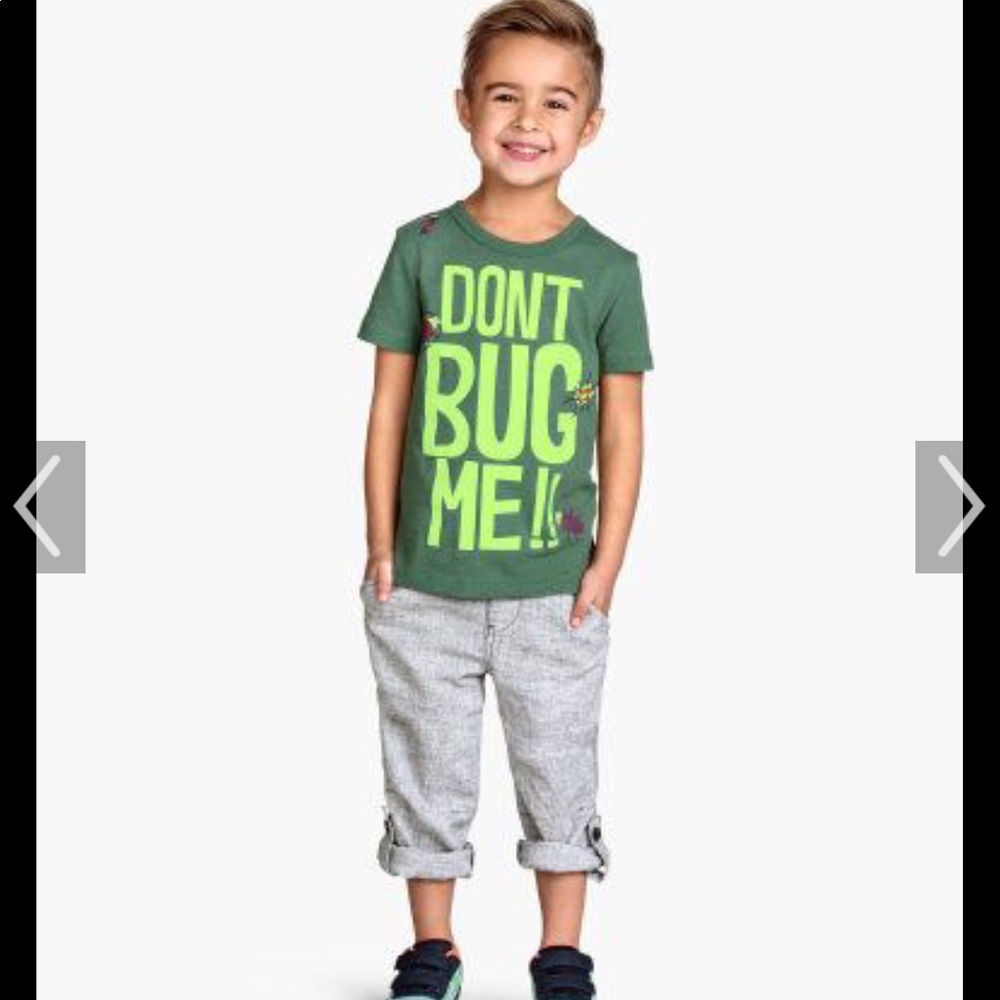 Gray linen toddler roll up pants